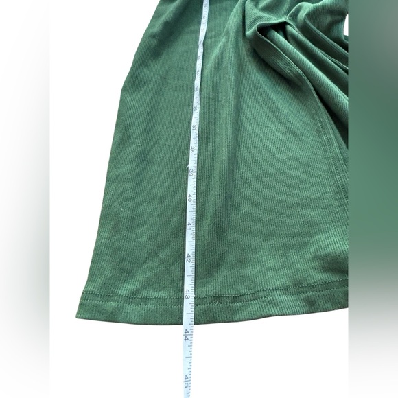 Green Ribbed Twist Front Cutout Midi Dress Size Small Bodycon Vacation - Picture 9 of 14